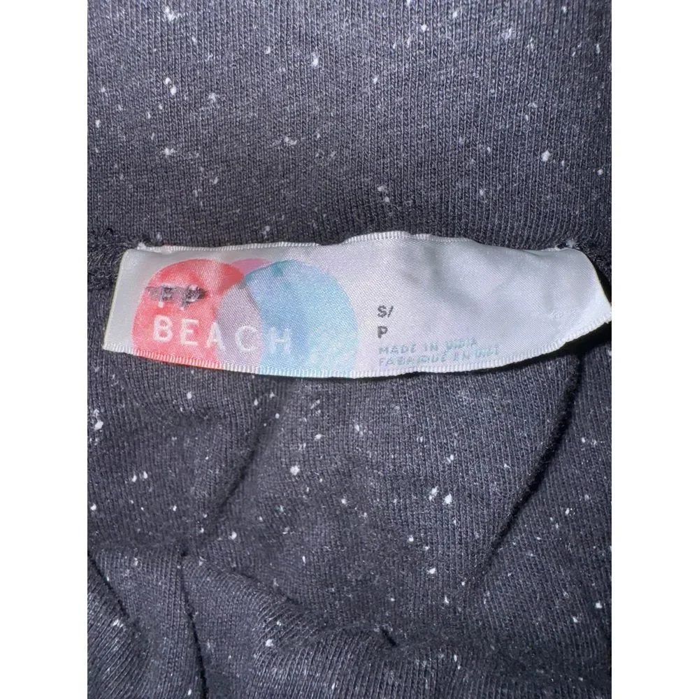 Free People beach Conch Key black with white flecks mini bubble skirt size small